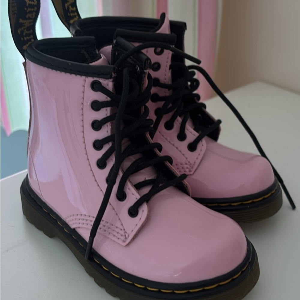Dr. Martens Pink Patent Leather Boots